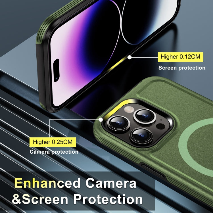 For iPhone 12 Shield Armor MagSafe TPU Hybrid PC Phone Case(Grass Green) - iPhone 12 / 12 Pro Cases by PMC Jewellery | Online Shopping South Africa | PMC Jewellery