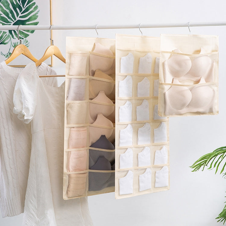 12+24 Grids Underwear Storage Bag Non-woven Double-sided Hanging Storage Bag(Pink) - Storage Bags by PMC TechLife | Online Shopping South Africa | PMC TechLife | Buy Now Pay Later Mobicred