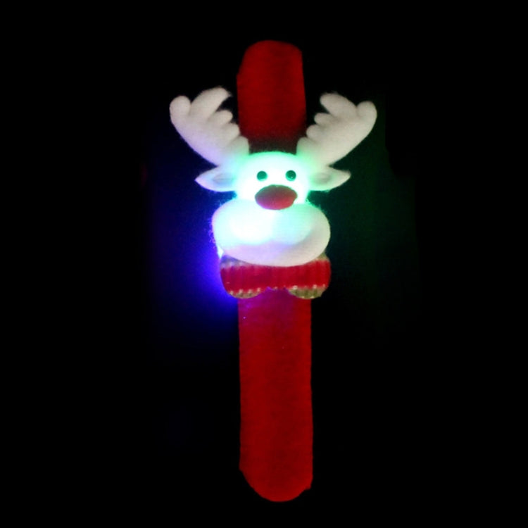 Santa Style Flash Light Merry Christmas Slap Pat Circle Wristband(Flannel Light Deer) - Christmas Wearable Decoration by PMC Jewellery | Online Shopping South Africa | PMC Jewellery | Buy Now Pay Later Mobicred