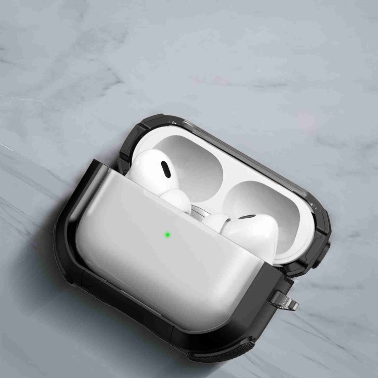 For AirPods 2 / 1 Thunder Transparent Armor Wireless Earphones Protective Case(Pink) - For AirPods 1/2 by PMC Jewellery | Online Shopping South Africa | PMC Jewellery | Buy Now Pay Later Mobicred