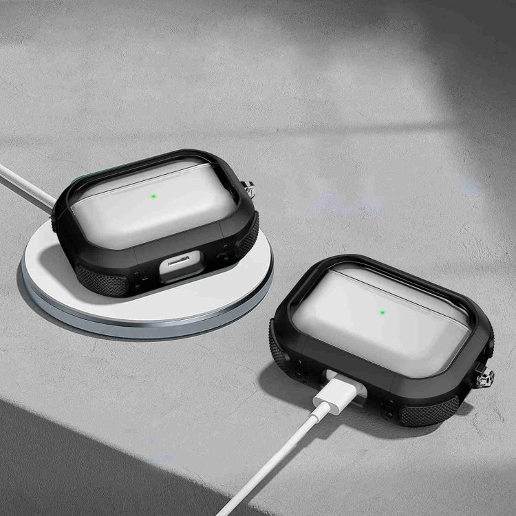 For AirPods 2 / 1 Thunder Transparent Armor Wireless Earphones Protective Case(Purple) - For AirPods 1/2 by PMC Jewellery | Online Shopping South Africa | PMC Jewellery | Buy Now Pay Later Mobicred