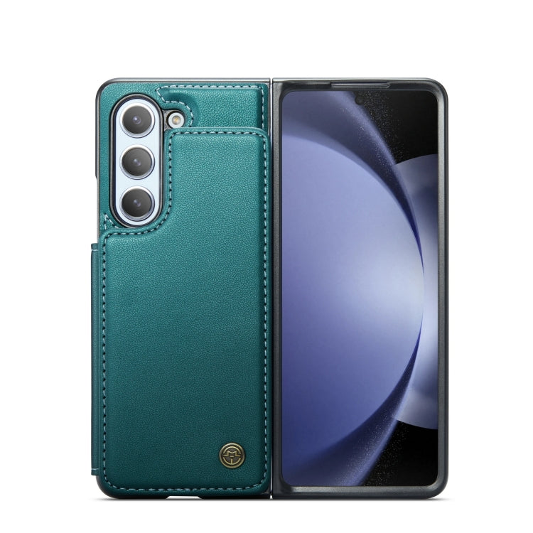 For Samsung Galaxy Z Fold5 CaseMe C22 PC+TPU Business Style RFID Anti-theft Leather Phone Case(Blue Green) - Galaxy Z Fold5 Cases by CaseMe | Online Shopping South Africa | PMC Jewellery | Buy Now Pay Later Mobicred