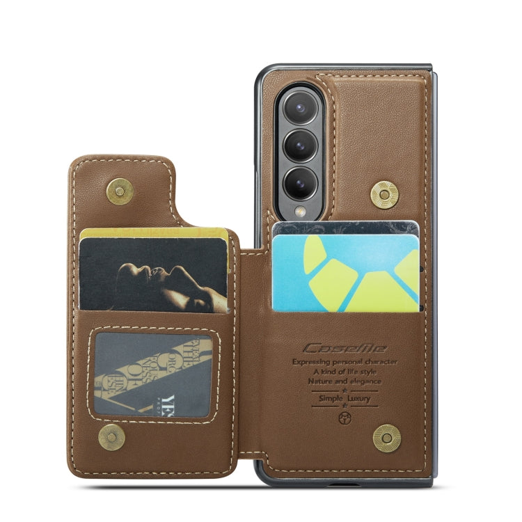 For Samsung Galaxy Z Fold4 5G CaseMe C22 PC+TPU Business Style RFID Anti-theft Leather Phone Case(Brown) - Galaxy Z Fold4 5G Cases by CaseMe | Online Shopping South Africa | PMC Jewellery | Buy Now Pay Later Mobicred