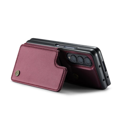 For Samsung Galaxy Z Fold4 5G CaseMe C22 PC+TPU Business Style RFID Anti-theft Leather Phone Case(Wine Red) - Galaxy Z Fold4 5G Cases by CaseMe | Online Shopping South Africa | PMC Jewellery | Buy Now Pay Later Mobicred