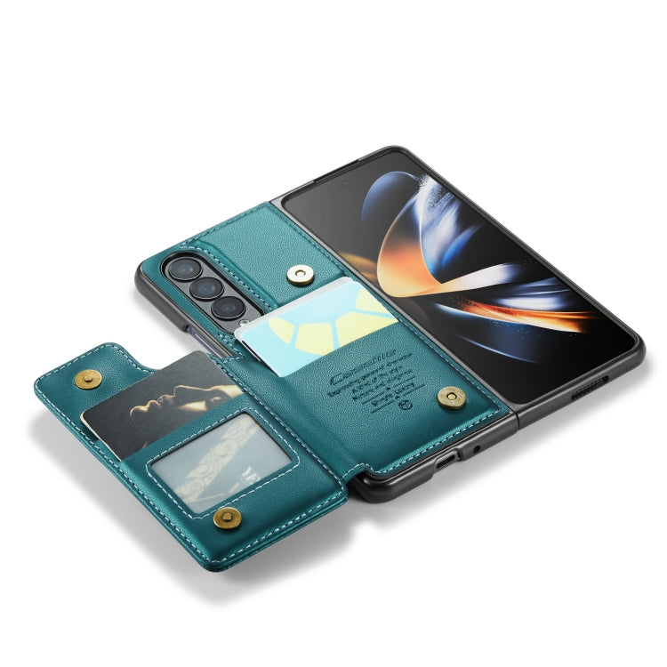 For Samsung Galaxy Z Fold4 5G CaseMe C22 PC+TPU Business Style RFID Anti-theft Leather Phone Case(Blue Green) - Galaxy Z Fold4 5G Cases by CaseMe | Online Shopping South Africa | PMC Jewellery | Buy Now Pay Later Mobicred