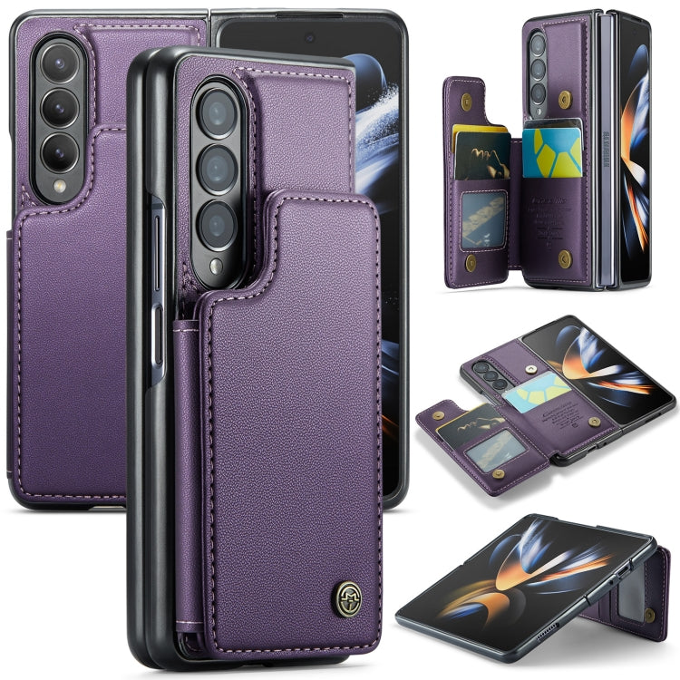 For Samsung Galaxy Z Fold4 5G CaseMe C22 PC+TPU Business Style RFID Anti-theft Leather Phone Case(Purple) - Galaxy Z Fold4 5G Cases by CaseMe | Online Shopping South Africa | PMC Jewellery | Buy Now Pay Later Mobicred