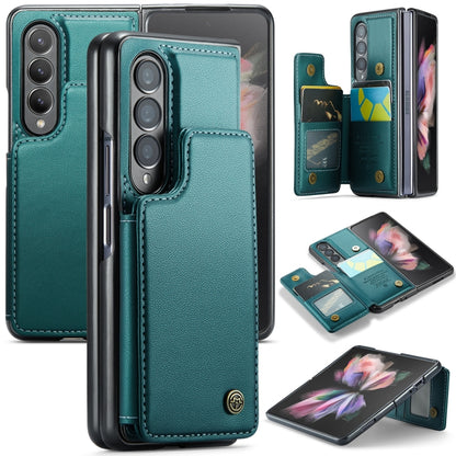 For Samsung Galaxy Z Fold3 5G CaseMe C22 PC+TPU Business Style RFID Anti-theft Leather Phone Case(Blue Green) - Galaxy Phone Cases by CaseMe | Online Shopping South Africa | PMC Jewellery | Buy Now Pay Later Mobicred