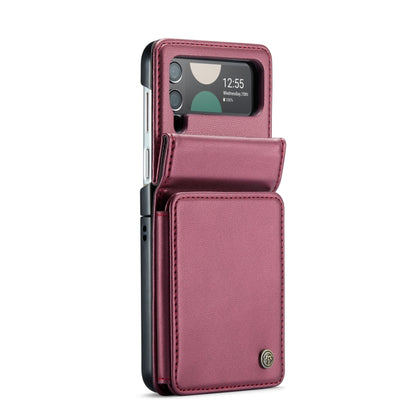 For Samsung Galaxy Z Flip4 5G CaseMe C22 PC+TPU Business Style RFID Anti-theft Leather Phone Case(Wine Red) - Galaxy Z Flip4 5G Cases by CaseMe | Online Shopping South Africa | PMC Jewellery | Buy Now Pay Later Mobicred