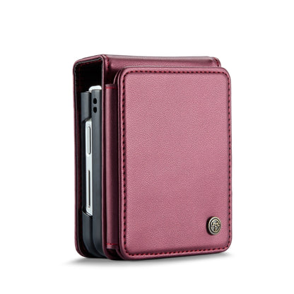 For Samsung Galaxy Z Flip4 5G CaseMe C22 PC+TPU Business Style RFID Anti-theft Leather Phone Case(Wine Red) - Galaxy Z Flip4 5G Cases by CaseMe | Online Shopping South Africa | PMC Jewellery | Buy Now Pay Later Mobicred