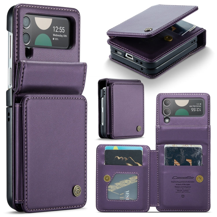 For Samsung Galaxy Z Flip3 5G CaseMe C22 PC+TPU Business Style RFID Anti-theft Leather Phone Case(Purple) - Galaxy Phone Cases by CaseMe | Online Shopping South Africa | PMC Jewellery | Buy Now Pay Later Mobicred