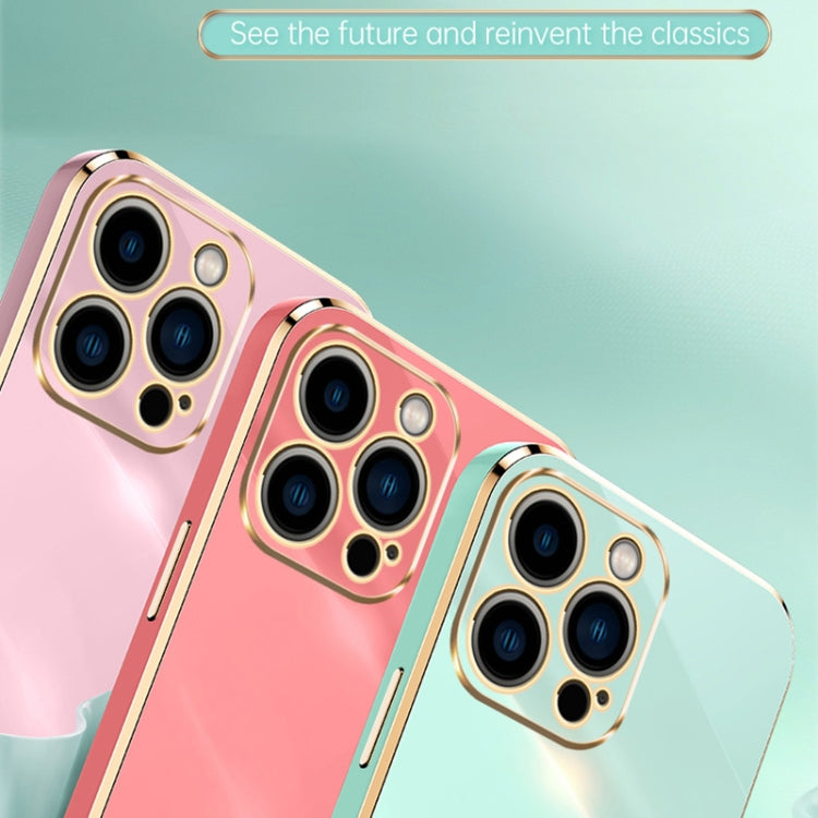 For iPhone 16 Pro Max XINLI Straight Edge 6D Electroplate TPU Phone Case(Mint Green) - iPhone 16 Pro Max Cases by XINLI | Online Shopping South Africa | PMC Jewellery | Buy Now Pay Later Mobicred