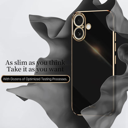 For iPhone 16 Plus XINLI Straight Edge 6D Electroplate TPU Phone Case(Black) - iPhone 16 Plus Cases by XINLI | Online Shopping South Africa | PMC Jewellery | Buy Now Pay Later Mobicred