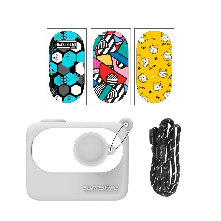 For Insta360 GO 3 Sunnylife Silicone Case Stickers Skin Wrap Lens Cover with Neck Strap(White) - Case & Bags by Sunnylife | Online Shopping South Africa | PMC Jewellery | Buy Now Pay Later Mobicred