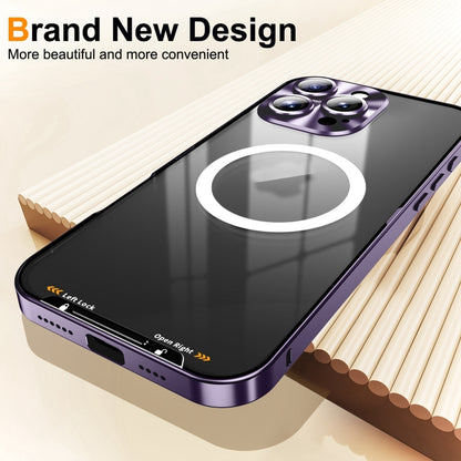 For iPhone 16 Pro Frosted MagSafe Magnetic Metal Phone Case(Purple) - iPhone 16 Pro Cases by PMC Jewellery | Online Shopping South Africa | PMC Jewellery | Buy Now Pay Later Mobicred