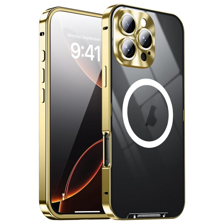 For iPhone 16 Pro Max Frosted MagSafe Magnetic Metal Phone Case(Gold) - iPhone 16 Pro Max Cases by PMC Jewellery | Online Shopping South Africa | PMC Jewellery | Buy Now Pay Later Mobicred