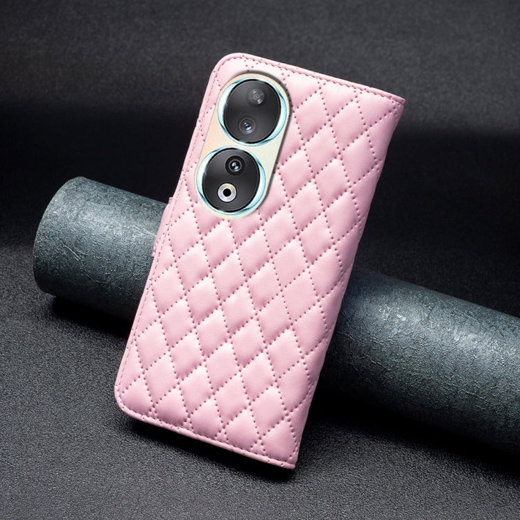 For Honor 90 5G Diamond Lattice Wallet Flip Leather Phone Case(Pink) - Honor Cases by PMC TechLife | Online Shopping South Africa | PMC TechLife | Buy Now Pay Later Mobicred