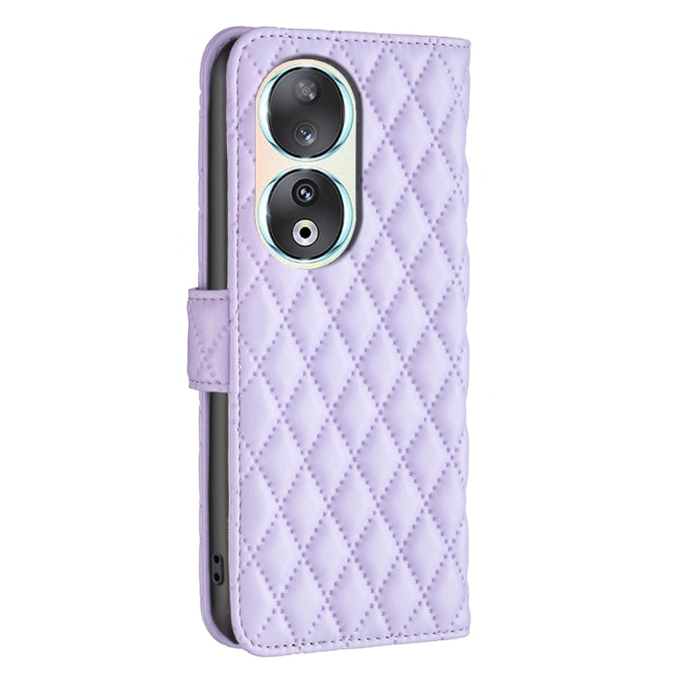 For Honor 90 5G Diamond Lattice Wallet Flip Leather Phone Case(Purple) - Honor Cases by PMC TechLife | Online Shopping South Africa | PMC TechLife | Buy Now Pay Later Mobicred