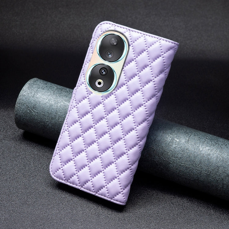 For Honor 90 5G Diamond Lattice Wallet Flip Leather Phone Case(Purple) - Honor Cases by PMC TechLife | Online Shopping South Africa | PMC TechLife | Buy Now Pay Later Mobicred