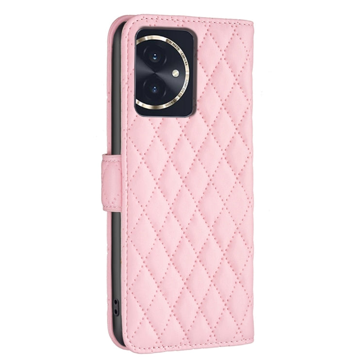 For Honor 100 Diamond Lattice Wallet Flip Leather Phone Case(Pink) - Honor Cases by PMC TechLife | Online Shopping South Africa | PMC TechLife | Buy Now Pay Later Mobicred