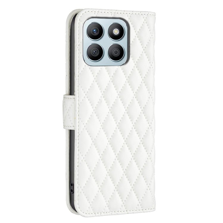 For Honor X8b Diamond Lattice Wallet Flip Leather Phone Case(White) - Honor Cases by PMC TechLife | Online Shopping South Africa | PMC TechLife | Buy Now Pay Later Mobicred