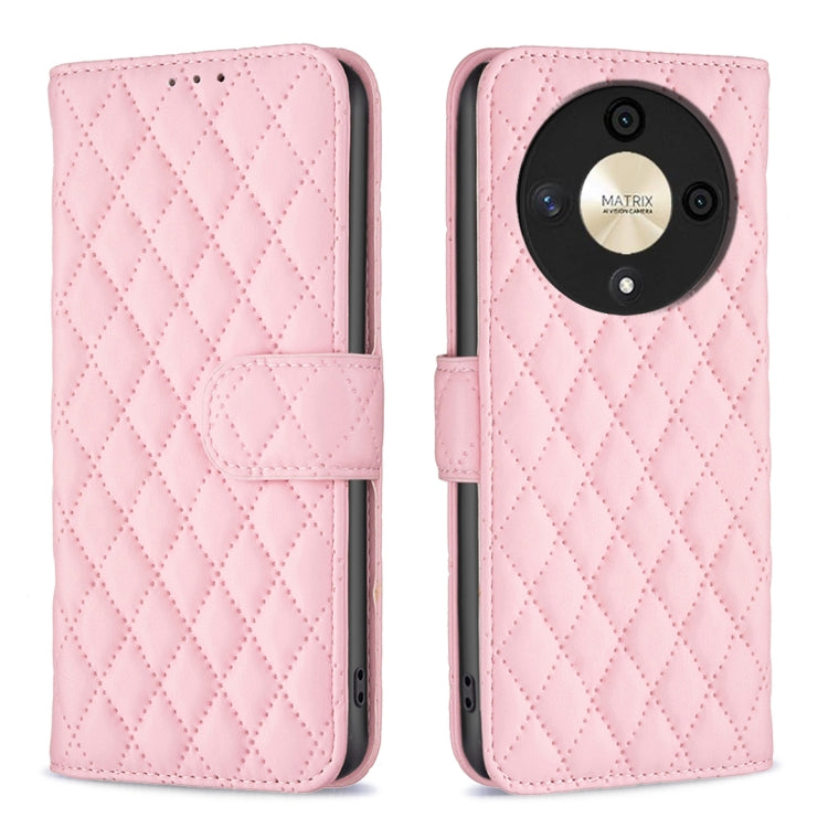 For Honor X9b/Magic6 Lite 5G Diamond Lattice Wallet Flip Leather Phone Case(Pink) - Honor Cases by PMC TechLife | Online Shopping South Africa | PMC TechLife | Buy Now Pay Later Mobicred