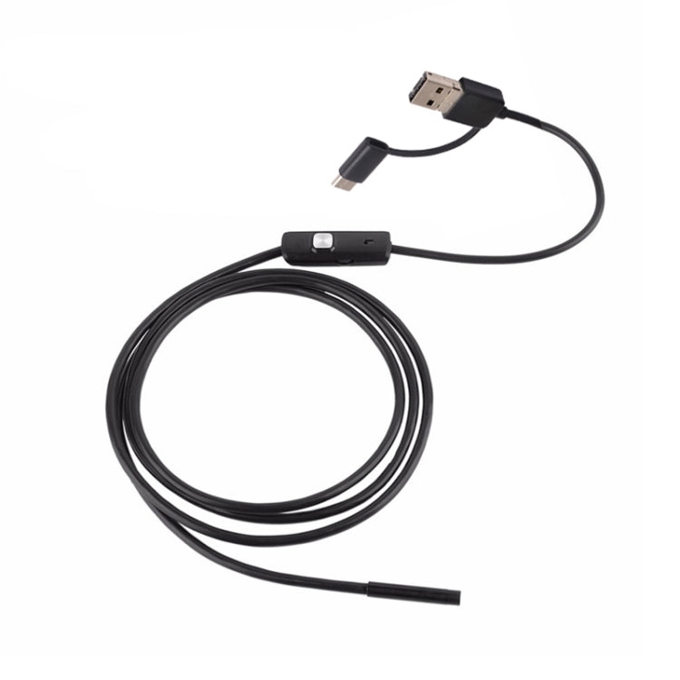 AN100 3 in 1 IP67 Waterproof USB-C / Type-C + Micro USB + USB HD Endoscope Snake Tube Inspection Camera for Parts of OTG Function Android Mobile Phone, with 6 LEDs, Lens Diameter:7mm(Length: 1m) -  by PMC Jewellery | Online Shopping South Africa | PMC Jewellery | Buy Now Pay Later Mobicred