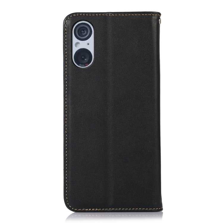 For Sony Xperia 5 V KHAZNEH Nappa Top Layer Cowhide Leather Phone Case(Black) - Sony Cases by PMC TechLife | Online Shopping South Africa | PMC TechLife | Buy Now Pay Later Mobicred