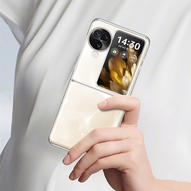 For OPPO Find N3 Flip Full Coverage Electroplate PC Transparent Phone Case(Green) - OPPO Cases by PMC TechLife | Online Shopping South Africa | PMC TechLife | Buy Now Pay Later Mobicred