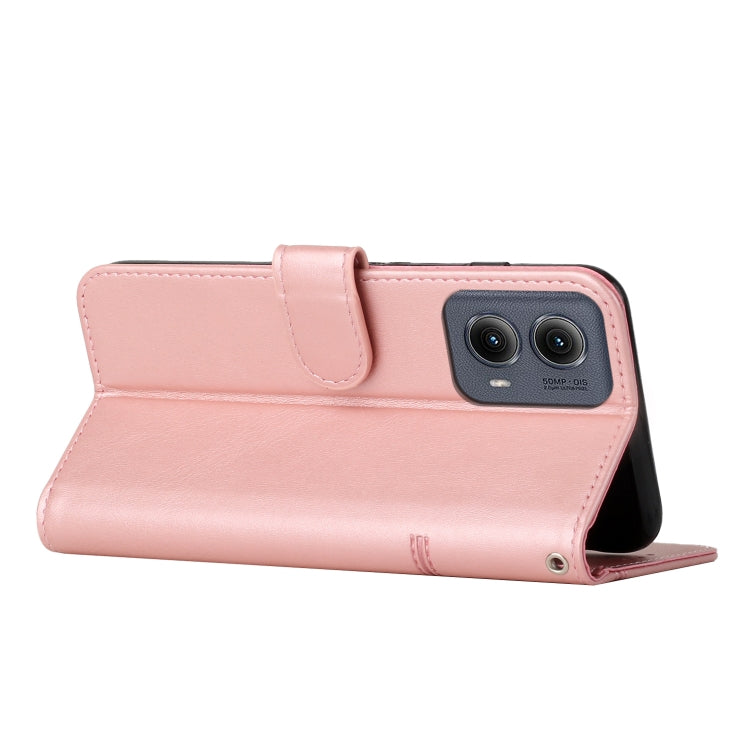 For Motorola Edge 2024 Stitching Calf Texture Buckle Leather Phone Case(Rose Gold) - Motorola Cases by PMC Jewellery | Online Shopping South Africa | PMC Jewellery | Buy Now Pay Later Mobicred