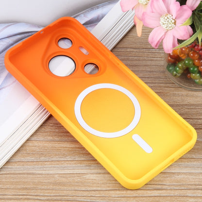 For Huawei Pura 70 Liquid TPU Silicone Gradient MagSafe Phone Case(Orange Yellow) - Huawei Cases by PMC Jewellery | Online Shopping South Africa | PMC Jewellery | Buy Now Pay Later Mobicred