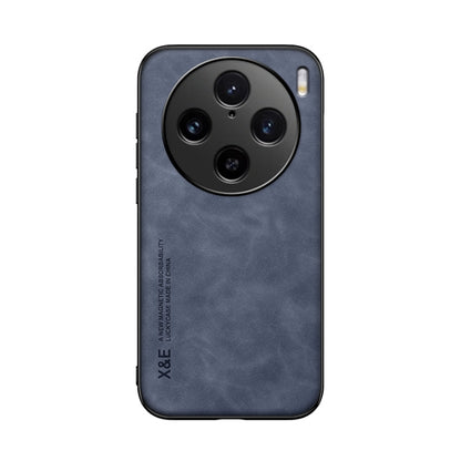 For vivo X100 Pro Skin Feel Magnetic Leather Back Phone Case(Blue) - X100 Pro Cases by PMC Jewellery | Online Shopping South Africa | PMC Jewellery
