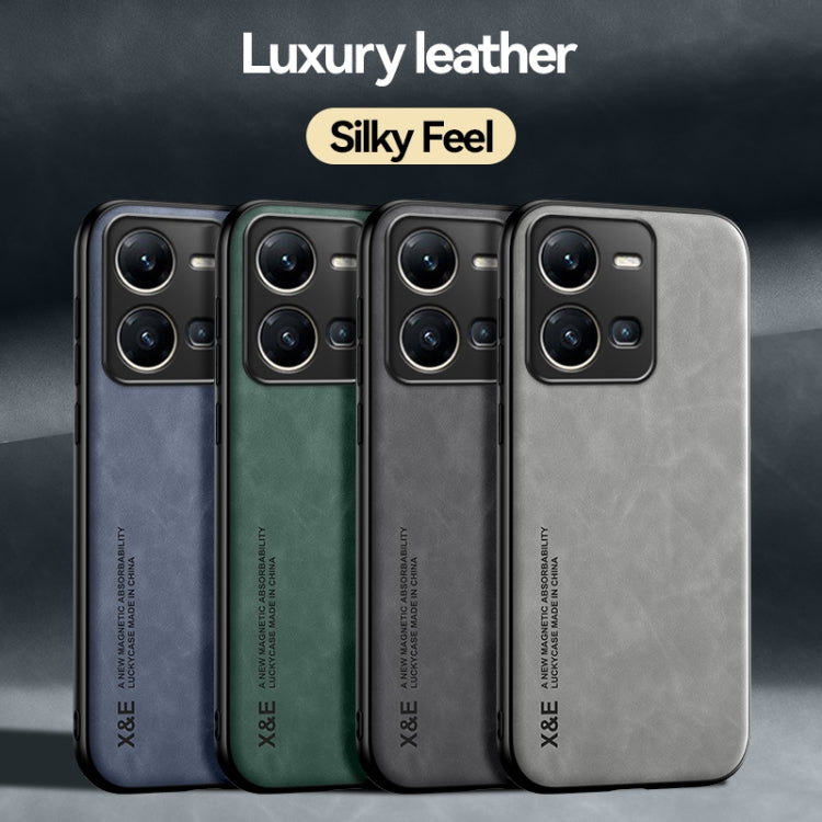 For vivo X100 Pro Skin Feel Magnetic Leather Back Phone Case(Dark Grey) - free shipping - PMC TechLife - Order now!