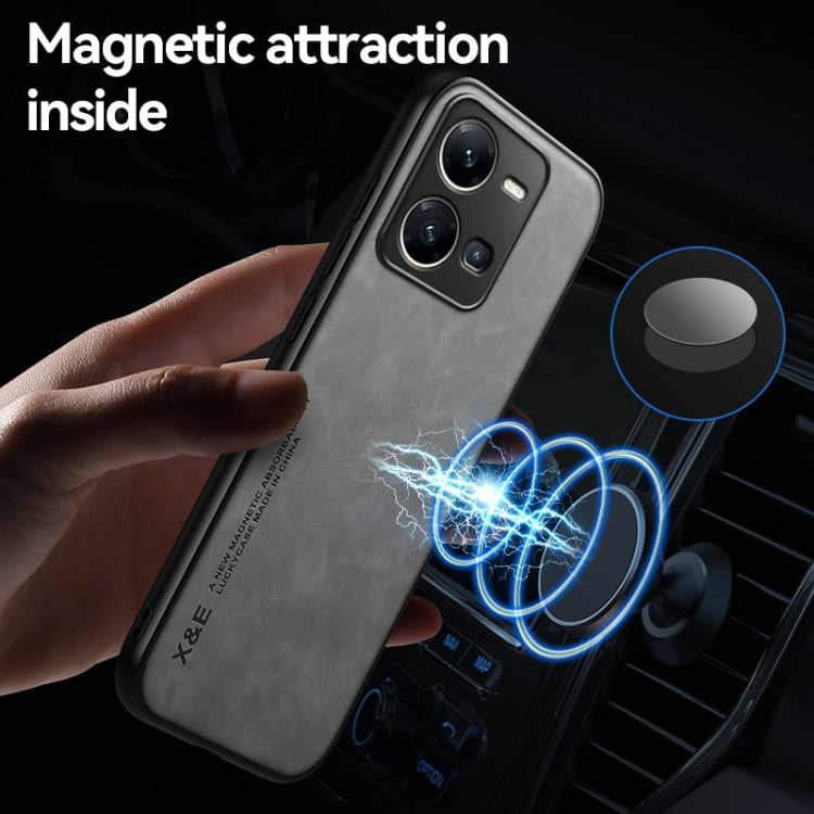 For vivo X100 Pro Skin Feel Magnetic Leather Back Phone Case(Dark Grey) - free shipping - PMC TechLife - Order now!