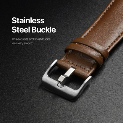 For Apple Watch SE 2022 44mm DUX DUCIS YS Series Genuine Leather Watch Band(Brown) - Watch Bands by DUX DUCIS | Online Shopping South Africa | PMC Jewellery | Buy Now Pay Later Mobicred