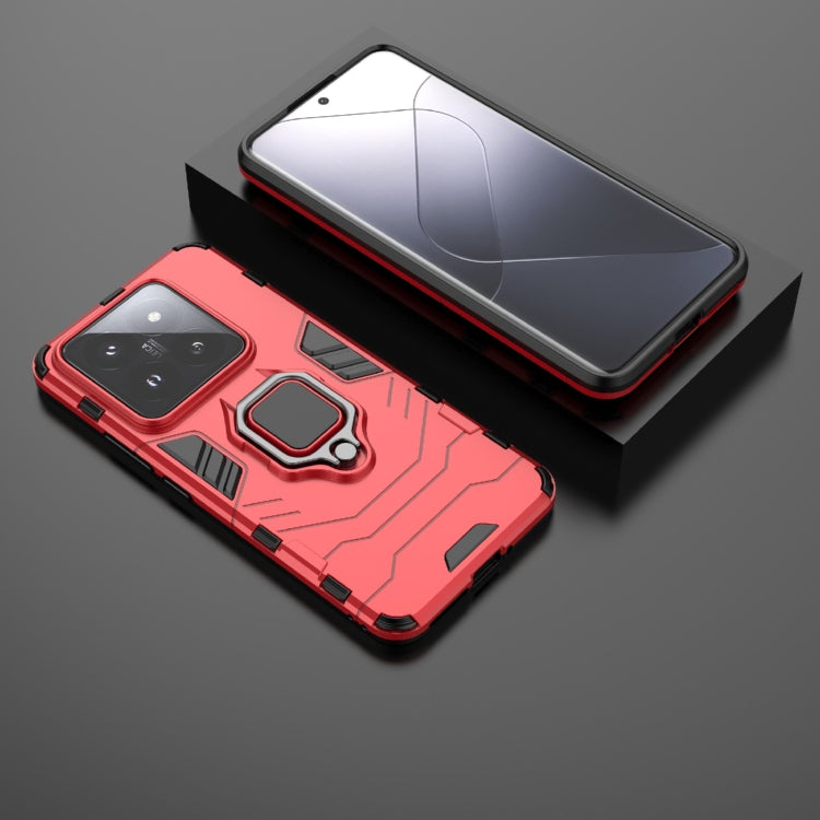For Xiaomi 14 Pro Shockproof PC + TPU Holder Phone Case(Red) - 14 Pro Cases by PMC TechLife | Online Shopping South Africa | PMC TechLife | Buy Now Pay Later Mobicred