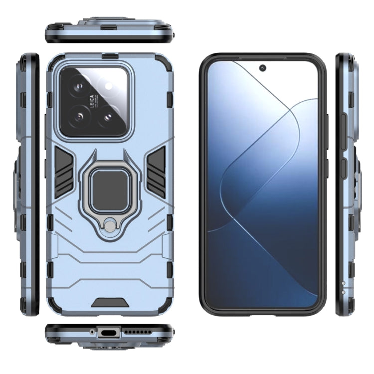 For Xiaomi 14 Shockproof PC + TPU Holder Phone Case(Navy Blue) - free shipping - PMC TechLife - Order now!