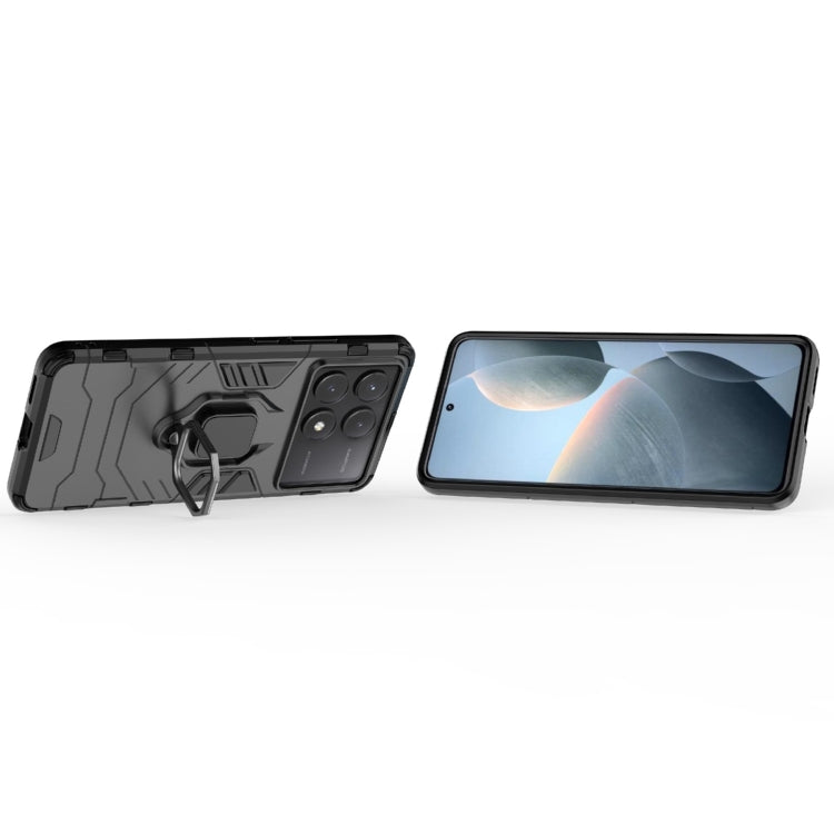 For Xiaomi Redmi K70E Shockproof PC + TPU Holder Phone Case(Black) - K70E Cases by PMC TechLife | Online Shopping South Africa | PMC TechLife | Buy Now Pay Later Mobicred