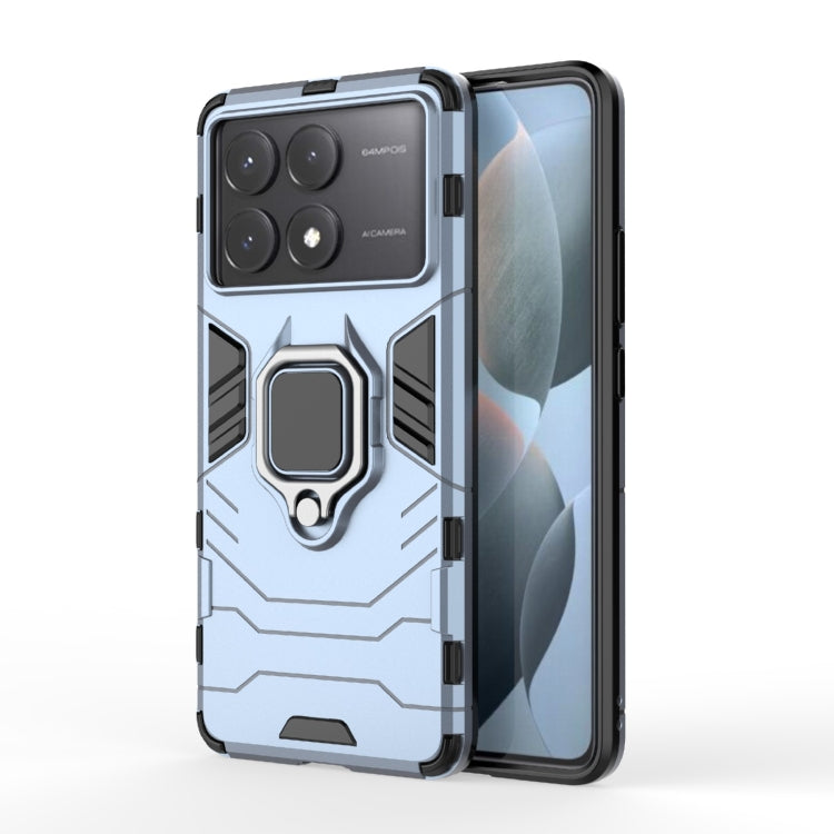 For Xiaomi Redmi K70E Shockproof PC + TPU Holder Phone Case(Navy Blue) - K70E Cases by PMC TechLife | Online Shopping South Africa | PMC TechLife | Buy Now Pay Later Mobicred