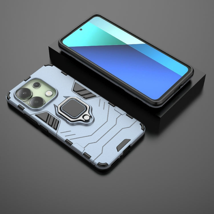 For Xiaomi Redmi Note 13 4G Shockproof PC + TPU Holder Phone Case(Navy Blue) - Note 13 Cases by PMC TechLife | Online Shopping South Africa | PMC TechLife | Buy Now Pay Later Mobicred