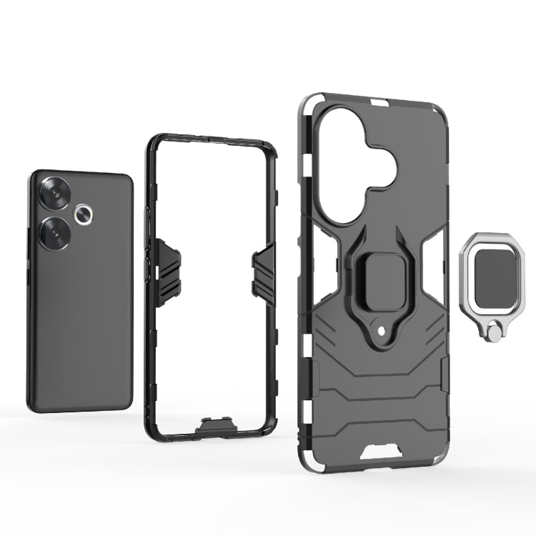 For Xiaomi Redmi Turbo 3 Shockproof PC + TPU Holder Phone Case(Black) - Xiaomi Cases by PMC TechLife | Online Shopping South Africa | PMC TechLife | Buy Now Pay Later Mobicred