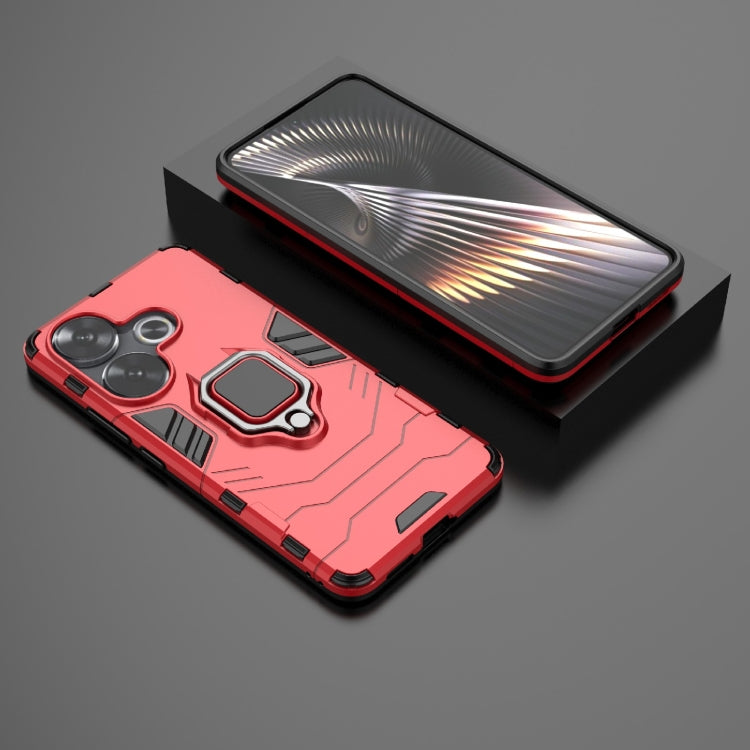 For Xiaomi Poco F6 Shockproof PC + TPU Holder Phone Case(Red) - Xiaomi Cases by PMC TechLife | Online Shopping South Africa | PMC TechLife | Buy Now Pay Later Mobicred