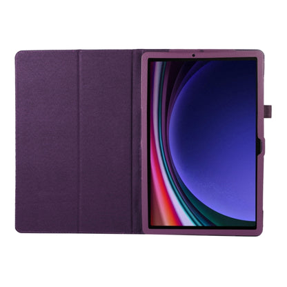 For Samsung Galaxy Tab S9 Litchi Texture Leather Tablet Case with Holder(Purple) - Other Galaxy Tab PC by PMC Jewellery | Online Shopping South Africa | PMC Jewellery | Buy Now Pay Later Mobicred