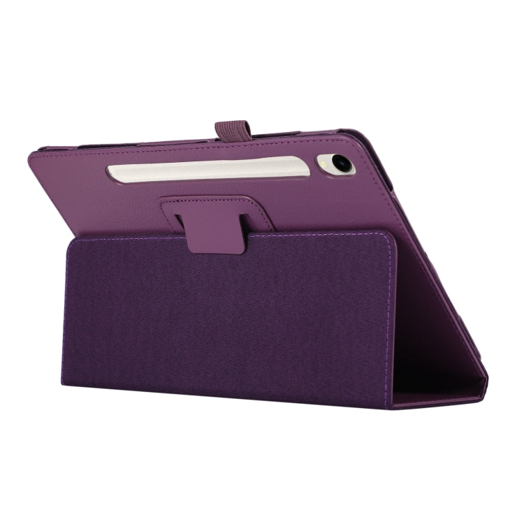 For Samsung Galaxy Tab S9+ / S10+ Litchi Texture Leather Tablet Case with Holder(Purple) - Other Galaxy Tab PC by PMC Jewellery | Online Shopping South Africa | PMC Jewellery | Buy Now Pay Later Mobicred