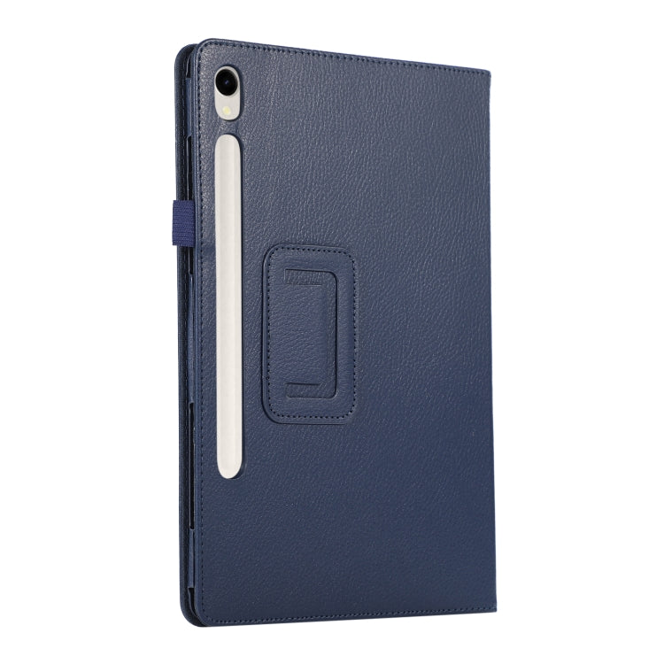 For Samsung Galaxy Tab S9 Ultra Litchi Texture Leather Tablet Case with Holder(Dark Blue) - Other Galaxy Tab PC by PMC Jewellery | Online Shopping South Africa | PMC Jewellery | Buy Now Pay Later Mobicred