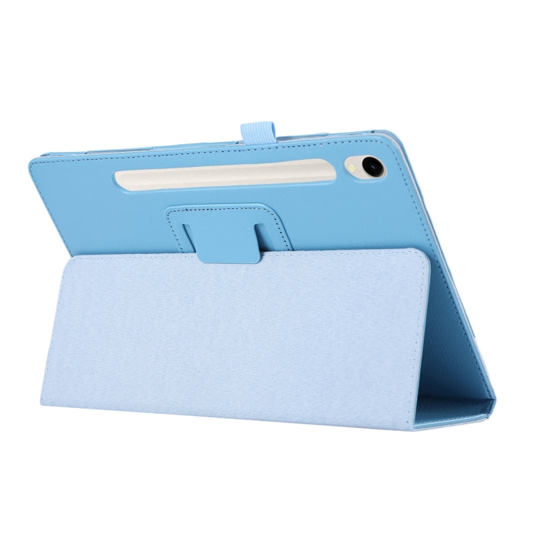 For Samsung Galaxy Tab S9 Ultra Litchi Texture Leather Tablet Case with Holder(Sky Blue) - Other Galaxy Tab PC by PMC Jewellery | Online Shopping South Africa | PMC Jewellery | Buy Now Pay Later Mobicred