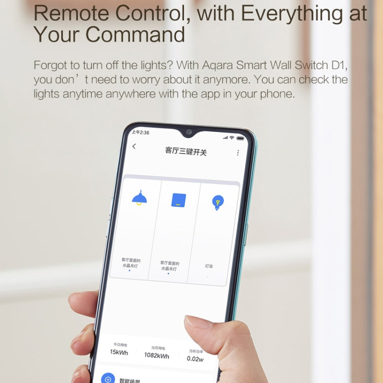 Original Xiaomi Youpin Aqara Smart Wall Switch D1, Single FireWire Three Button Version - Smart Switch by Xiaomi | Online Shopping South Africa | PMC Jewellery | Buy Now Pay Later Mobicred