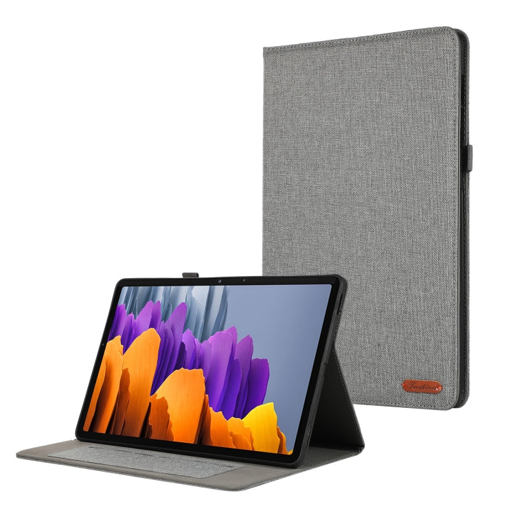 For Samsung Galaxy Tab S10 Ultra Horizontal Flip TPU + Fabric PU Leather Tablet Case(Grey) - Tab S10 Ultra Cases by PMC Jewellery | Online Shopping South Africa | PMC Jewellery | Buy Now Pay Later Mobicred