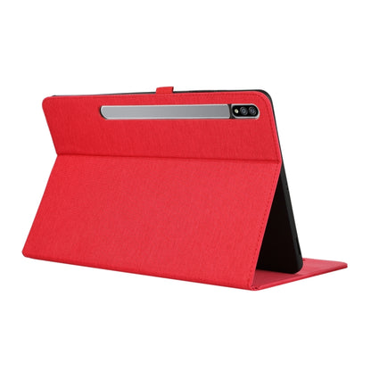 For Samsung Galaxy Tab S10 Ultra Horizontal Flip TPU + Fabric PU Leather Tablet Case(Red) - Tab S10 Ultra Cases by PMC Jewellery | Online Shopping South Africa | PMC Jewellery | Buy Now Pay Later Mobicred