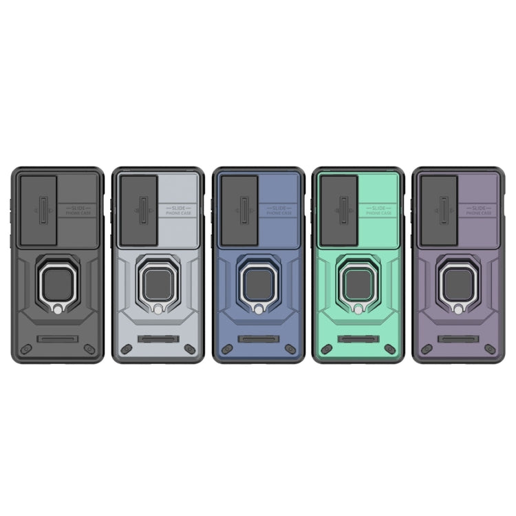 For OnePlus ACE 3V Sliding Camshield TPU + PC Shockproof Phone Case with Holder(Green) - OnePlus Cases by PMC TechLife | Online Shopping South Africa | PMC TechLife | Buy Now Pay Later Mobicred