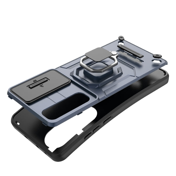 For OnePlus Nord CE4 5G Global Sliding Camshield TPU + PC Shockproof Phone Case with Holder(Grey) - OnePlus Cases by PMC TechLife | Online Shopping South Africa | PMC TechLife | Buy Now Pay Later Mobicred